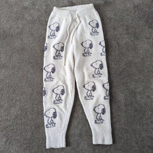 Chinstudio Cozy Knit Character Print Lounge Pants in Ivory - Medium